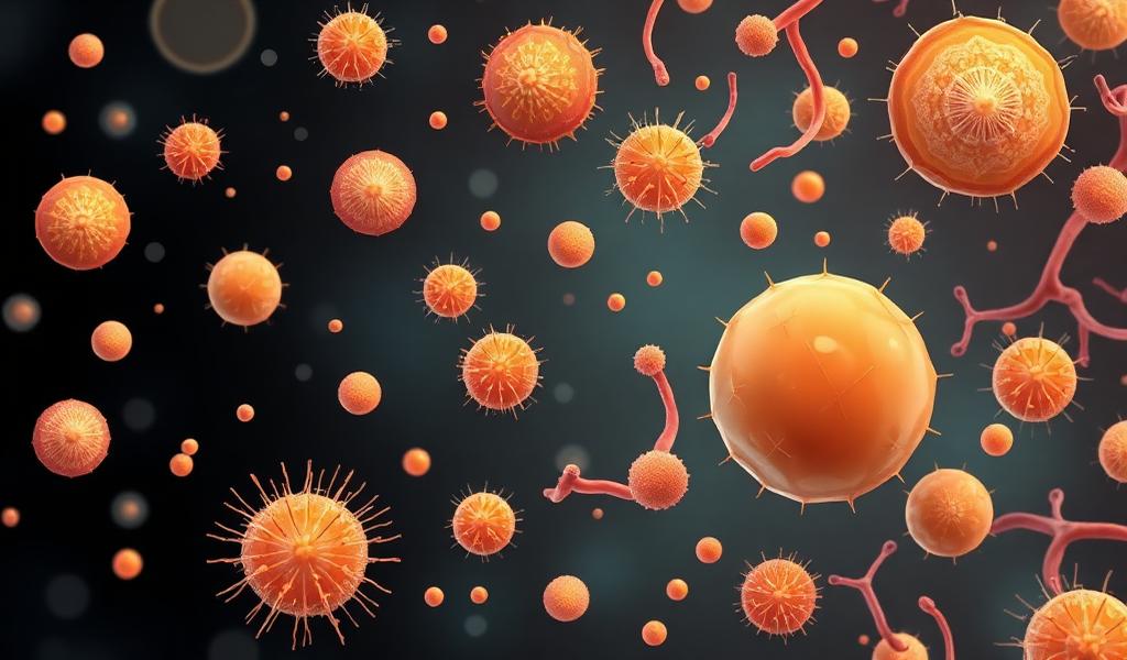 Ilustrasi mikroorganisme probiotik yang bermanfaat bagi kesehatan pencernaan